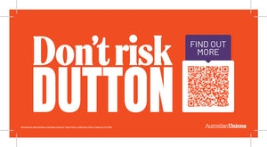 Don't Risk Dutton bumper stickers