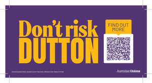 Don't Risk Dutton bumper stickers