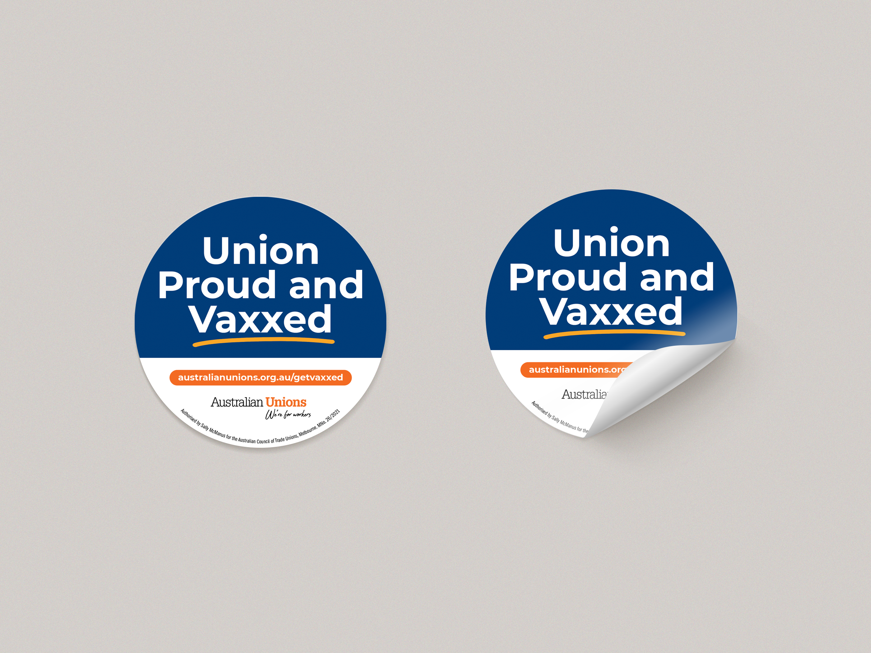 Union Proud & Vaxxed Circle Sticker