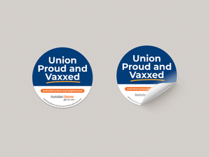 Union Proud & Vaxxed Circle Sticker