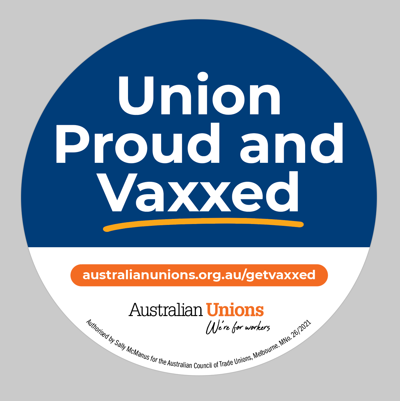 Union Proud & Vaxxed Circle Sticker