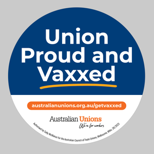 Union Proud & Vaxxed Circle Sticker